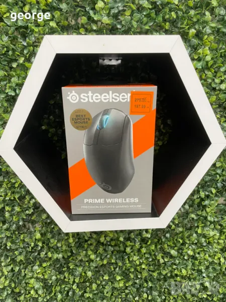 Гейминг мишка SteelSeries - Prime Wireless, оптична, черна - нова, снимка 1