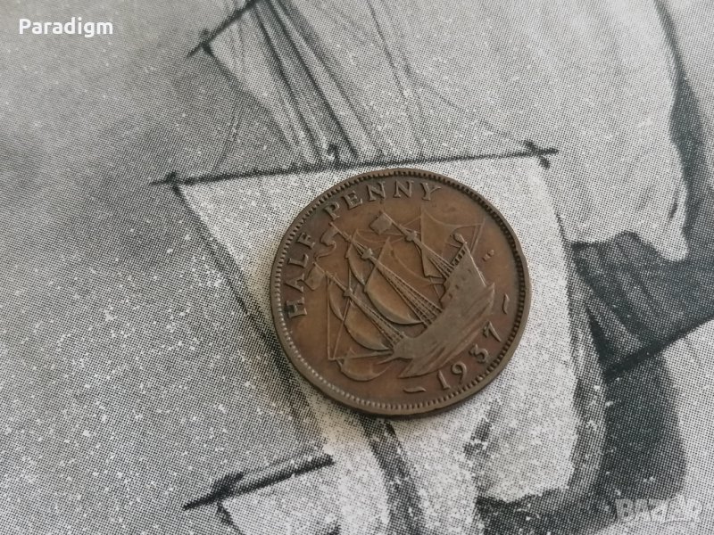 Монета - Великобритания - 1/2 (половин) пени | 1937г., снимка 1