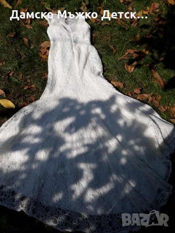 Булченска рокля дантела S-M Размер, снимка 2 - Сватбени рокли - 34378994