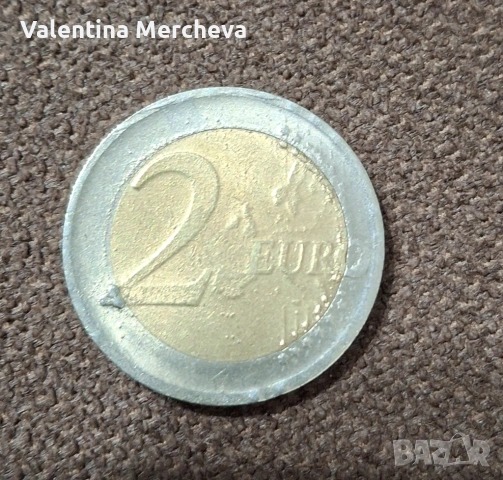 Монета от 2 евро с дефект, снимка 5 - Нумизматика и бонистика - 53566172