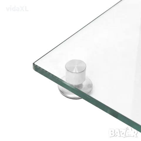 vidaXL Стойки за тонколони 2 бр сребристи закалено стъкло 1 стълб, снимка 6 - Тонколони - 56147687