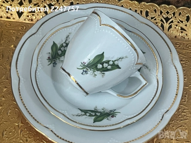 Троен сет порцелан Момина Сълза , снимка 6 - Антикварни и старинни предмети - 53056789