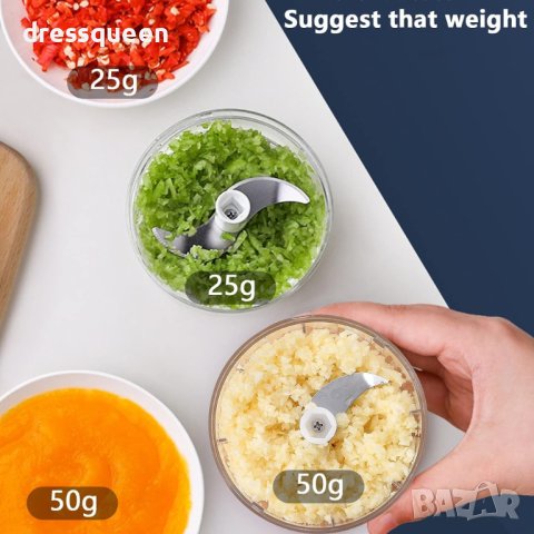 4100 Безжичен електрически мини чопър, снимка 10 - Аксесоари за кухня - 42153398