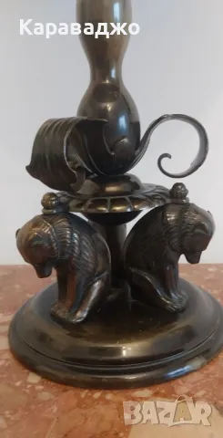 Бронзова лампа, снимка 2 - Настолни лампи - 48092923