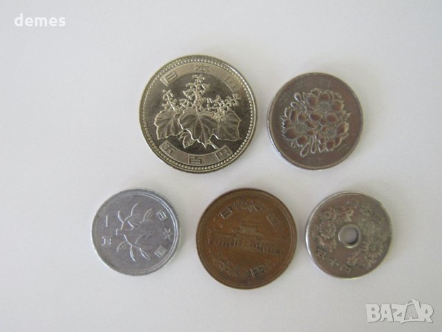 Япония - сет 1, 10, 50, 100, 500 йени - 5 монети, 608 m, снимка 7 - Нумизматика и бонистика - 19118379