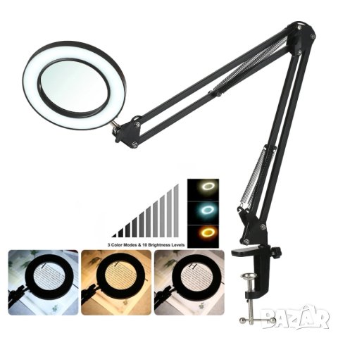 Козметична лампа лупа / Лампа за миглопластика и грим / LED Ринг Лампа, снимка 2 - Козметични уреди - 41645019