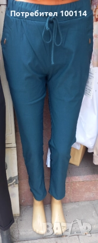Дамски панталон в петролено зелено , снимка 1