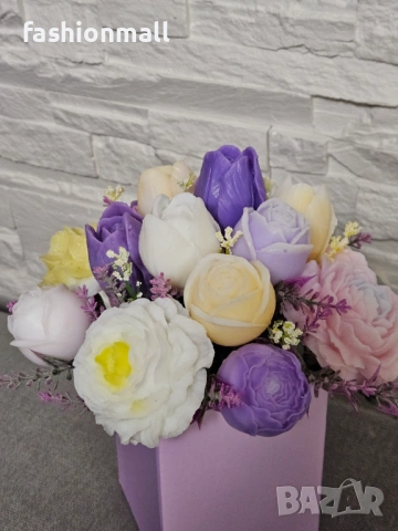 Ароматен букет от глицеринов сапун, снимка 5 - Изкуствени цветя - 53565059