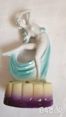 Танцуваща дама с воал Фигурка на цвете жаба Арт Нуво, снимка 11 - Колекции - 53866322