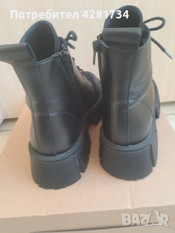 Дамски боти от естествена кожа и велур в черно  , снимка 4 - Дамски боти - 53191689