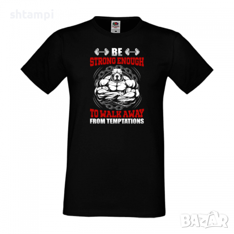 Мъжка Фитнес тениска Gym,спорт,Щанги,Тренировки,Спортуване,Gym.