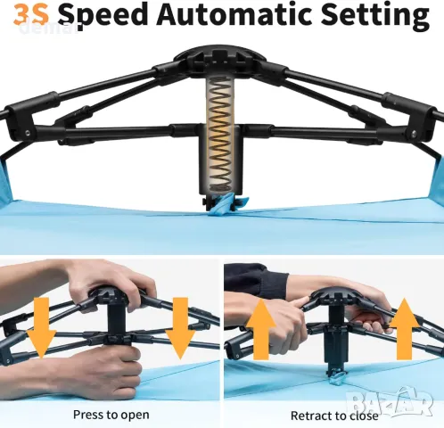 Автоматична плажна палатка с незабавно разгъване за 3-4 души, снимка 2 - Палатки - 50018777