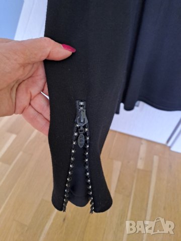 Дамска блуза черно поло с яка Pompoos, снимка 4 - Блузи с дълъг ръкав и пуловери - 40852939