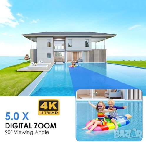 4K SUPER ULTRA HD 8MPx PTZ 5хZoom Wi-Fi Следяща Камера Микрофон Карта Памет Слот PIR Сензор Движение, снимка 8 - Комплекти за видеонаблюдение - 38690387