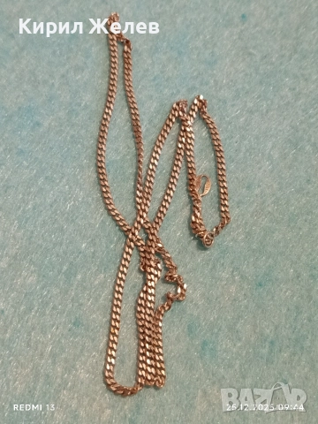 Сребърно колие плетка Кубинска верига майсторска ръчна изработка 39775