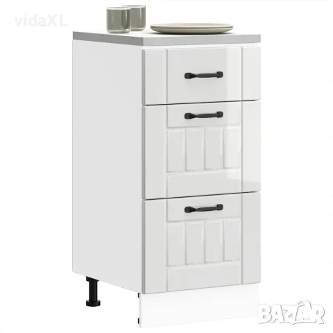 vidaXL Кухненски шкаф "Lucca" с висок гланц, бяло, инженерно дърво, снимка 2 - Шкафове - 56148217