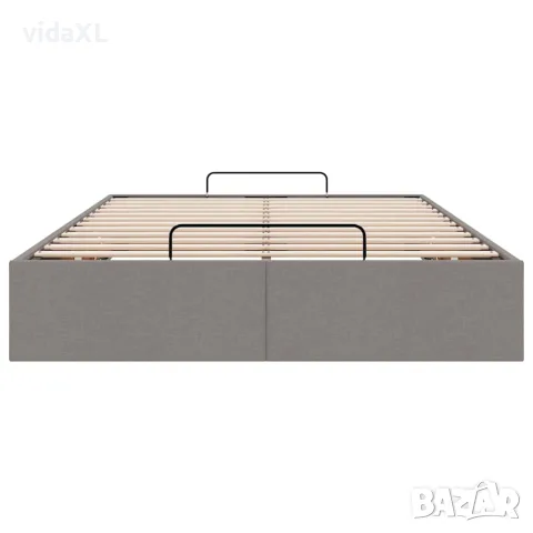 vidaXL Османска рамка за легло без матрак, таупе, 120x200 см, плат, снимка 7 - Спални и легла - 56146988