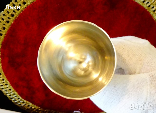 Релефен бронзов бокал,чаша за вино., снимка 5 - Антикварни и старинни предмети - 35817006