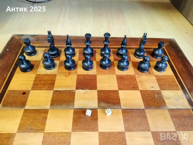 Шах и табла 2 в 1, дървени, 48×48 см, пълен комплект, снимка 5 - Шах и табла - 53507586