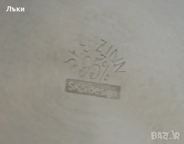 Халба от калай,орнаменти,кралска лилия. , снимка 11 - Антикварни и старинни предмети - 48544035