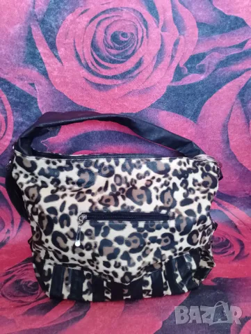 Чанта тип торба Леопардов принт с верижки и халки , снимка 4 - Чанти - 49446124