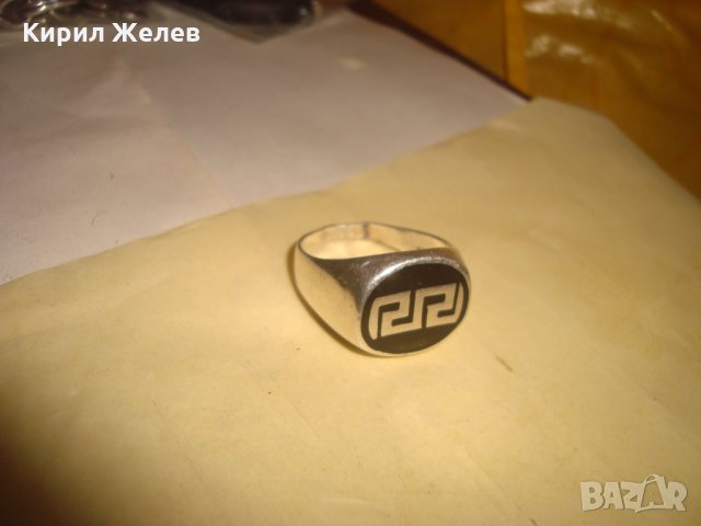 СРЕБЪРЕН СТАР ЕМАЙЛИРАН КЛАСИЧЕСКИ АРТ ПРЪСТЕН СРЕБРО 925 РЪЧНА ИЗРАБОТКА ВЕРСАЧЕ 25996, снимка 8 - Пръстени - 35950893
