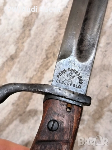 Немски щик нож байонет Маузер S98/08 Ferd Esser & Co Elberfeld 1916, снимка 6 - Антикварни и старинни предмети - 53344975