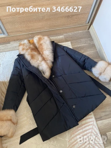 Дамско зимно яке от естествен косъм , снимка 2 - Якета - 51316261