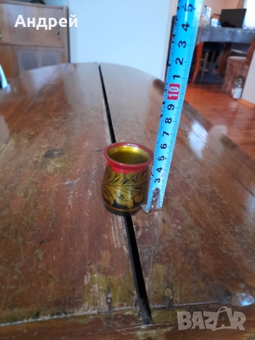 Стара Руска дървена чаша,хохлома #11, снимка 3 - Други ценни предмети - 52893160