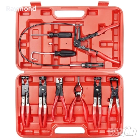 Комплект клещи за скоби на водни съединения 9 части KraftWorld – професионален, снимка 7 - Клещи - 51465339