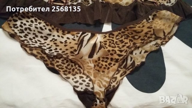НОВ Луксозен Комплект Бельо-Корсаж тип Корсет+Бикини в тигров десен;р/р S, снимка 3 - Бельо - 35775004