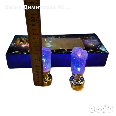 Коледна LED свещ с многоцветни светлини, снимка 4 - Декорация за дома - 52301725