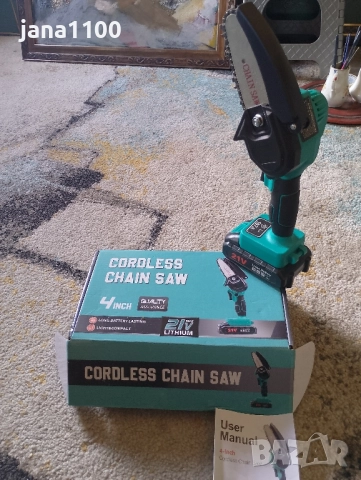 Мини, акумулаторна верижна резачка21V, снимка 2 - Градинска техника - 51855809