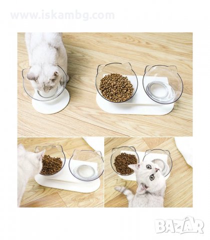 ПОСТАВКА С ДВЕ КУПИ ЗА ХРАНА И ВОДА ЗА КОТКИ - код  2742, снимка 3 - За котки - 33920338