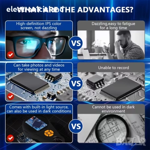 Цифров микроскоп 500X USB, ръчен преносим инструмент за инспекция на ремонти, запояване по платки, снимка 6 - Друга електроника - 52669954