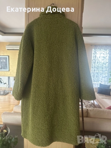 Палто Теди Беър в зелено, снимка 3 - Палта, манта - 52047174