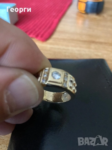 Златен мъжки пръстен 14 карата, снимка 7 - Пръстени - 53372785