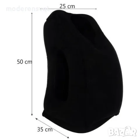 Надуваема възглавница за пътуване 50x35x25 см за самолет, кола, влак и автобус, снимка 4 - Аксесоари и консумативи - 55952605