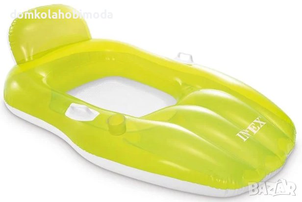 Надуваем плажен матрак Intex Chill 'n Float,163x104 cm, Мрежесто дъно, 2 здрави дръжки, снимка 2 - Басейни и аксесоари - 40527674