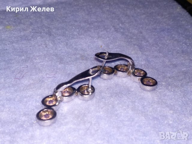 ИЗЯЩНИ СРЕБЪРНИ СКЪПОЦЕННИ АРТ ОБЕЦИ РОДИРАНО СРЕБРО 925 с ЮВЕЛИРНО ФАСЕТИРАН ИСКРЯЩ АМЕТИСТ 35020, снимка 14 - Обеци - 39547590