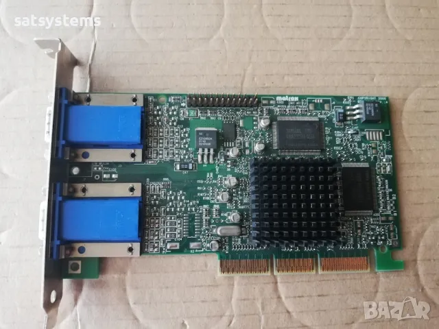 Видео карта Matrox MGI G45+MDHA16D0E6F 971-0302 REV:A DUAL-VGA 16MB AGP , снимка 1 - Видеокарти - 48096148