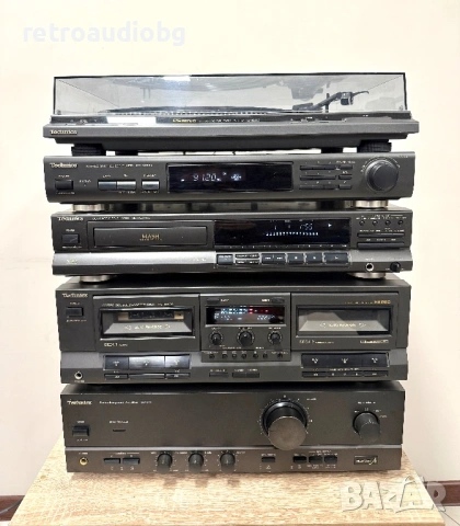 🔊Ретро аудио система - сет TECHNICS - усилвател, сд плеър, двукасетъчен дек, тунер и грамофон🔊, снимка 2 - Аудиосистеми - 53054494