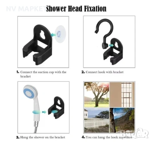 Преносим душ за къмпинг, компактен, USB зареждане, батерия 2200 mAh, снимка 4 - Други стоки за дома - 53839305