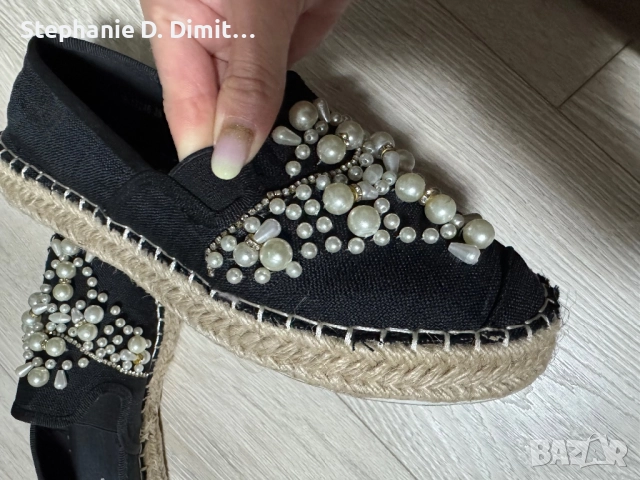 Еспадрили с камъни и перли, снимка 5 - Дамски ежедневни обувки - 52448975