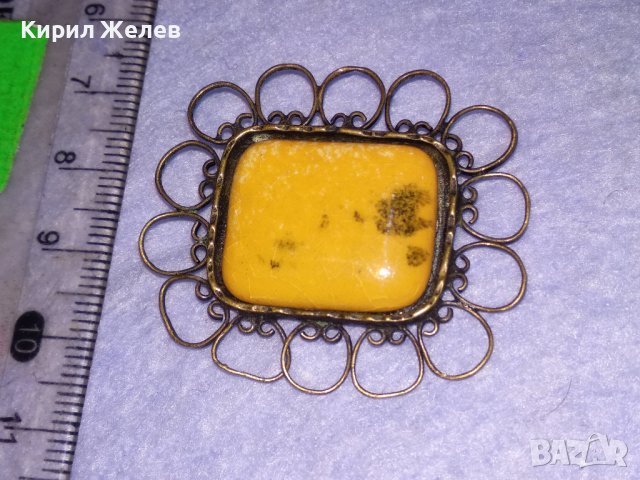 СТАРИННА БРОНЗОВА ЕМАЙЛИРАНА ФИЛИГРАННА РЕТРО БРОШКА МАЙСТОРСКА РЪЧНА ИЗРАБОТКА 38680, снимка 11 - Антикварни и старинни предмети - 41622832