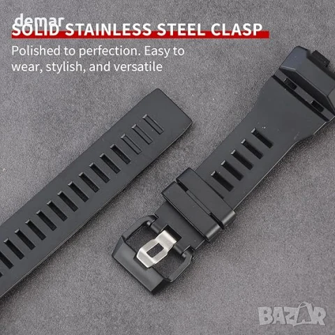 Мека силиконова резервна каишка за мъжки часовник Casio GBD-100, черна, снимка 2 - Мъжки - 51416373