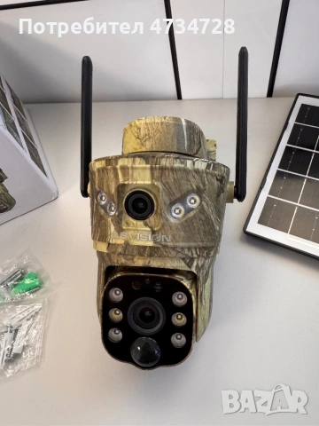 Двойна камера**Ловна камера 4G** Соларна, снимка 2 - Камери - 53602784
