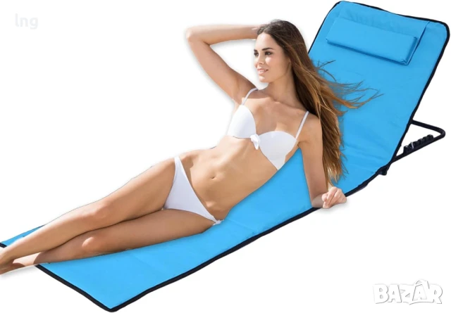 Продавам: Лек и Сгъваем Плажен Шезлонг с Подглавник и Джоб, снимка 9 - Къмпинг мебели - 50927321