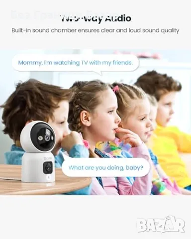 Нова ZOSI Камера за вътрешно наблюдение 360°, бебе/домашен любимец мониторинг, снимка 4 - IP камери - 47849132