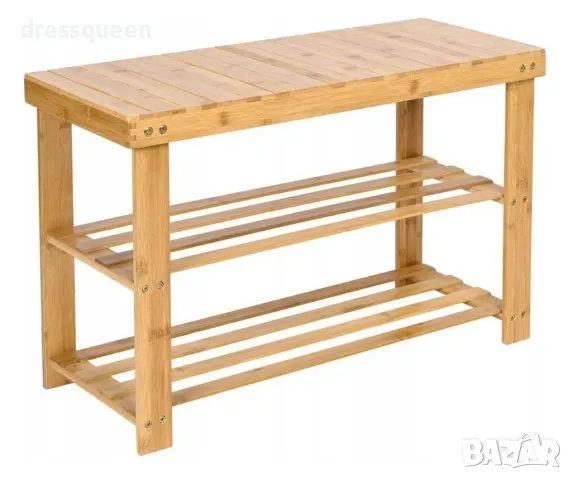 4410 Бамбукова пейка с рафтове за обувки  светло дърво, снимка 4 - Други стоки за дома - 48877617